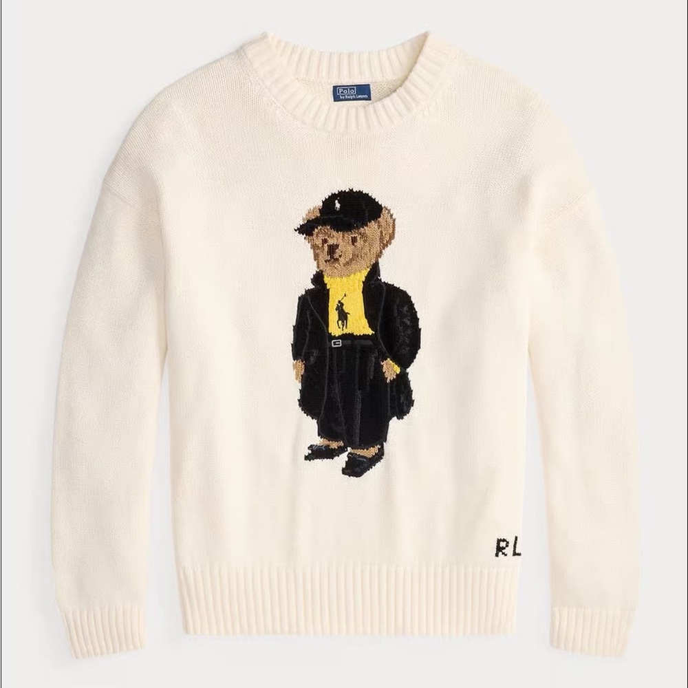 Polo Ralph Lauren Cream Sweater with Bear Motif - Picture 2 of 7